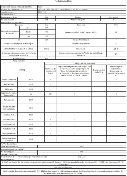 Beko TS190030N Réfrigérateur Autoportante 88 L F Blanc