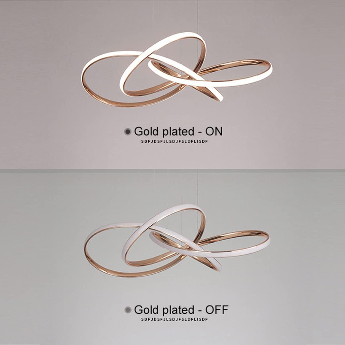 Lampe Pendante Moderne LED En Spirale, 64W Dimmable Avec Télécommande, Hauteur Réglable, Pour Le Salon, La Chambre À Coucher, La Salle À Manger, L'Îlot De Cuisine (B - Or)
