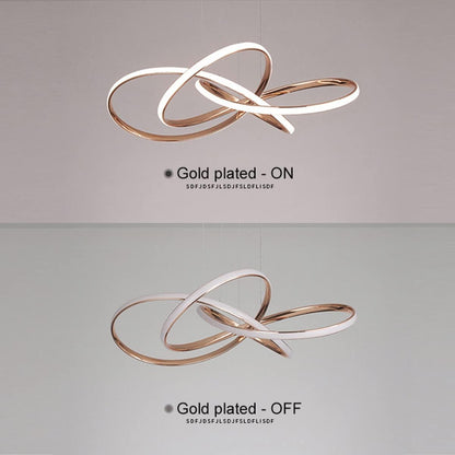 Lampe Pendante Moderne LED En Spirale, 64W Dimmable Avec Télécommande, Hauteur Réglable, Pour Le Salon, La Chambre À Coucher, La Salle À Manger, L'Îlot De Cuisine (B - Or)