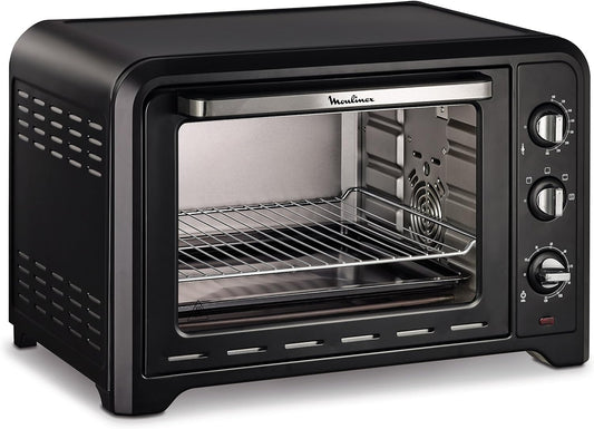 Optimo OX484810 - Four À Convection De 39 L, 6 Modes De Cuisson Avec Thermostat Jusqu'À 240 ° Et Minuterie Jusqu'À 120 Minutes, Plaque De Cuisson Et Grilles Réversibles, Design Compact