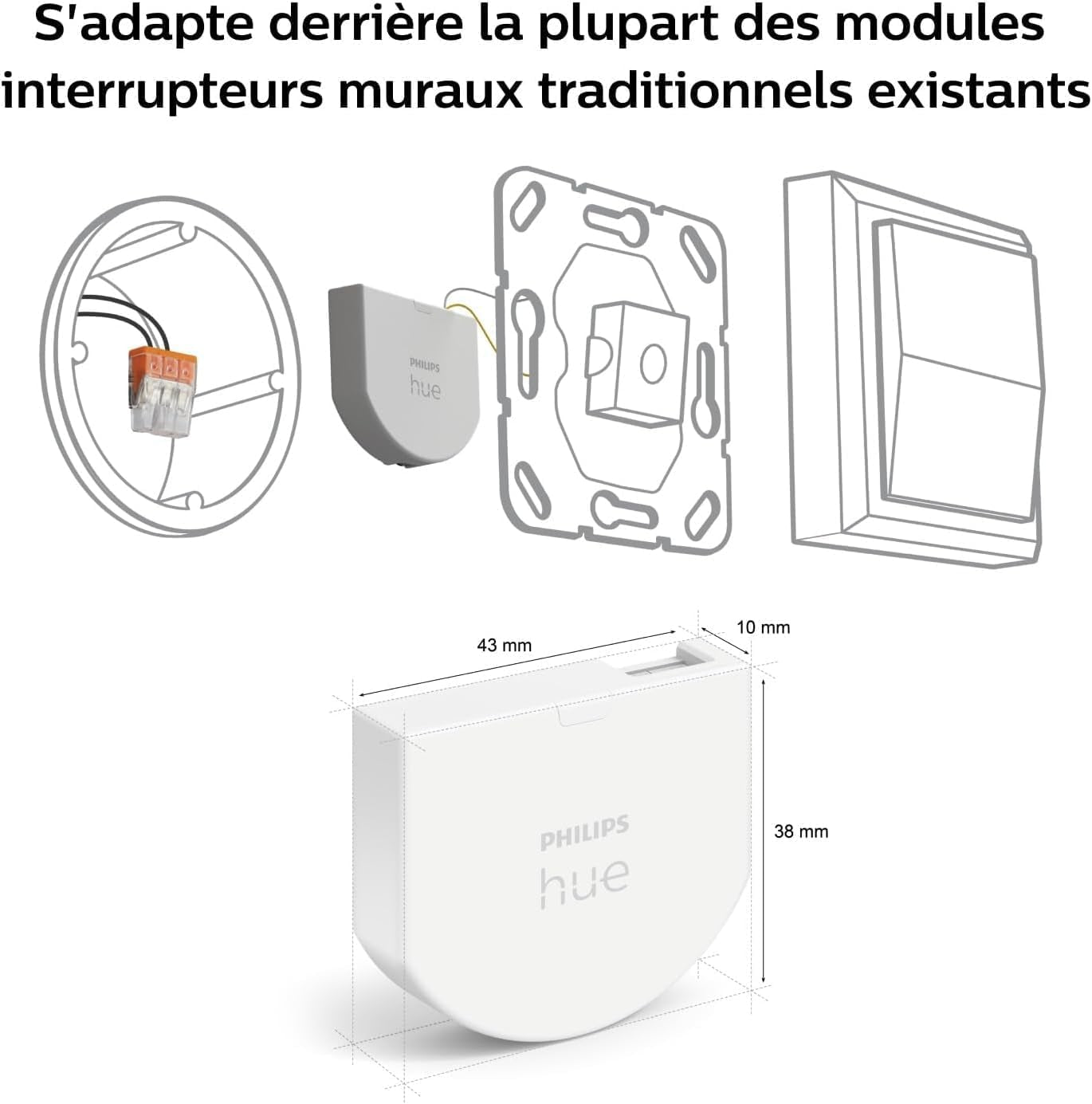 Philips Hue Module D'Interrupteur Filaire, Pack De 2