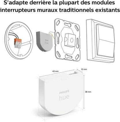 Philips Hue Module D'Interrupteur Filaire, Pack De 2