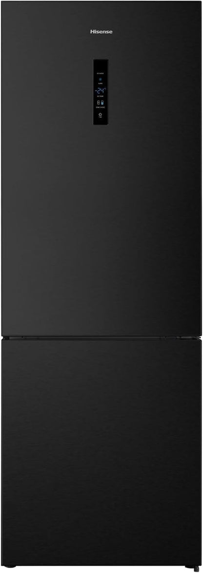 Hisense RB645N4BFE, Réfrigérateur Combiné, 489L, Classe E, Black Inox, Affichage