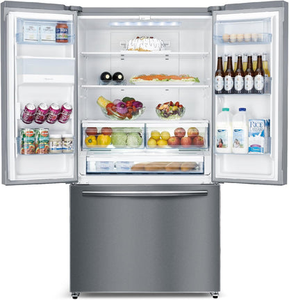 HISENSE Mkgnf536 ED Réfrigérateur/Congélateur/A + +/177,4 Cm Hauteur/322 Kwh/An/417 L Refroidissement Partie/119 L Partie Congélateur/Distributeur D'Eau/Réglage De La Température Séparés/Inox