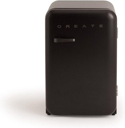 / RETRO FRIDGE 83.5 Black/Réfrigérateur Noir Avec Poignée Noire/Pratique Et Fonctionnel, Matériaux Résistants
