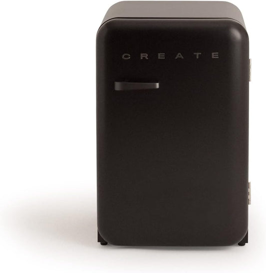 / RETRO FRIDGE 83.5 Black/Réfrigérateur Noir Avec Poignée Noire/Pratique Et Fonctionnel, Matériaux Résistants