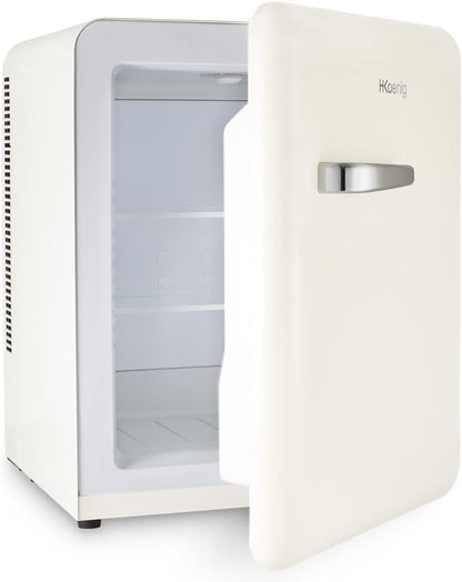 Mini Bar Vintage 31L TOAD8, Mini Frigo De Chambre Compact, Aliments, Boissons, Cosmétiques, Design Vintage, Température Réglable 6°-15°C, 24 Db, Couleur Crème