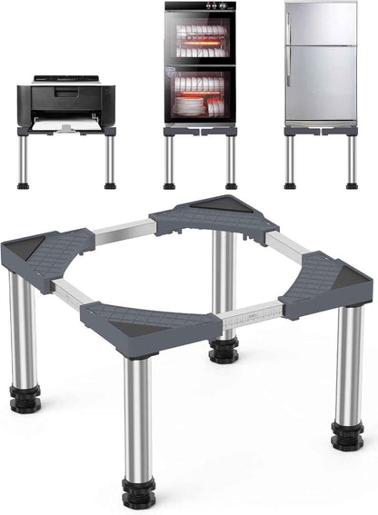 Mini Base De Réfrigérateur Support Électroménager Réglable Hauteur 33-36 Cm, Base De Lave-Vaisselle 45-67 Cm Avec 4 Pieds Robustes, Charge 200 Kg Pour Sécheuse Armoire De Réfrigérateur Gris
