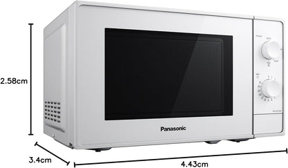 NN-E20JWMEPG Four À Micro-Ondes Avec Plateau Tournant En Verre, 20L, 800W, Décongélation, 5 Niveaux De Puissance, Minuterie, Blanc