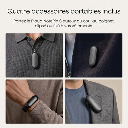 Notepin S Enregistreur Vocal IA Avec Bouton Tactile Prise De Notes IA Transcription Résumé IA Et Team Plan Dictaphone Enregistreur Numérique Pour Réunions Interviews Avec 4 Accessoires Gris
