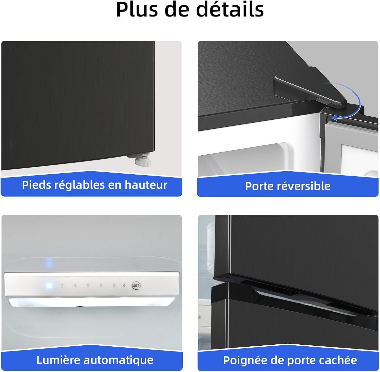 Réfrigérateur Congélateur Bas FBM260L 262L (187+75), Low Frost, Acier Inoxydable, Portes Réversibles, 39 Db, 12 Ans De Garantie Sur Le Compresseur