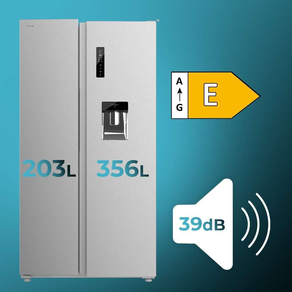 Bolero Refrigerator Coolmarket SBS 559 Inox E. 559 L, 177 Cm X 90 Cm, Class E, Multi Air Flow System, Total No Frost, Motor Inverter Plus.