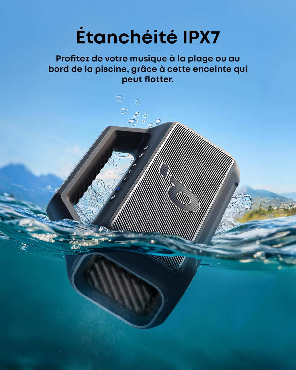 Par Anker Boom 2 Enceinte Bluetooth Puissante | Son De 80 W Avec Caisson De Basse Et Bassup 2.0, 24 H, IPX7, USB-C, Bluetooth 5.3, Enceinte Portable, Camping, Jardin, Plage