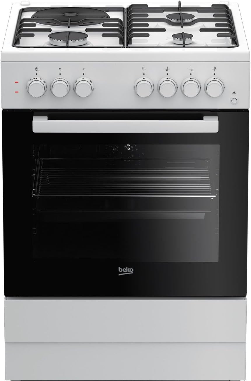 Beko FSS63110DWCS Autonome Combi a Blanc Four Et Cuisinière - Fours Et Cuisinières (Cuisinière, Blanc, Rotatif, Devant, Combi, Acier Émaillé)