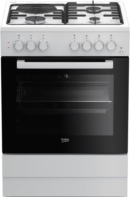 Beko FSS63110DWCS Autonome Combi a Blanc Four Et Cuisinière - Fours Et Cuisinières (Cuisinière, Blanc, Rotatif, Devant, Combi, Acier Émaillé)
