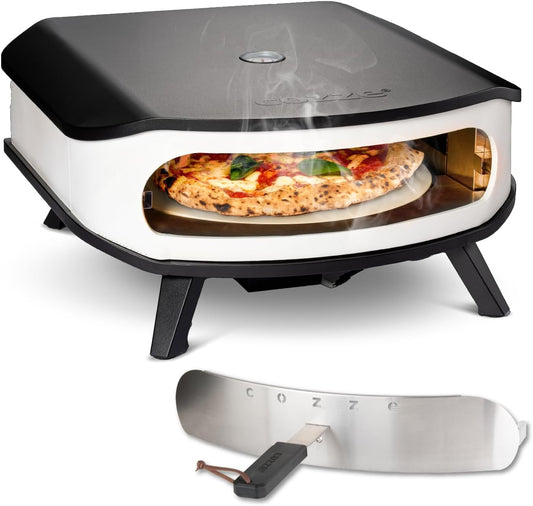 - Four À Pizza À Gaz Avec Pierre Rotative - Puissance 6.0 Kw, Cuisson Parfaite Des Pizzas Ø42.5 Cm, Thermomètre Intégré, Acier Galvanisé
