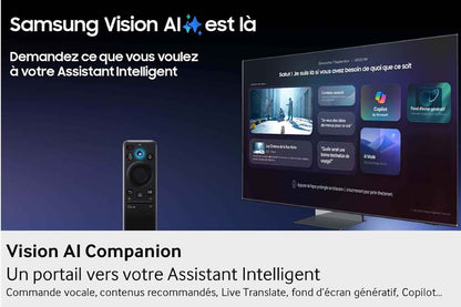 TV AI 55 Pouces QLED 55Q7F3 4K Smart TV, Quantum Dots, Q4 AI Processor, Wifi, Airplay, HDR, Q-Symphony, OTS Lite, Knox Security, Gaming Hub, Bixby, Application Opérateurs Intégrées