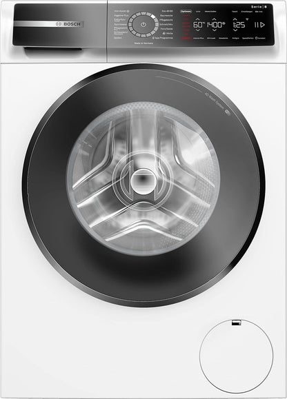 WGB244040 Série 8 Machine À Laver Intelligente, 1 À 9 Kg, 1400 Tr/Min, Fabriquée En Allemagne, Active Water Plus, Économie D'Énergie Et D'Eau, Vapeur Iron Assist Pour Défroisser, Mini Charge,
