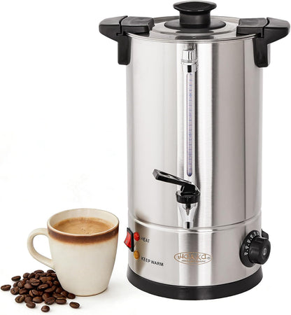 Hakka Percolateur À Café 7L/50 Tasses, Professionnelle Percolateur En Acier Inoxydable, Grand Distributeur De Café, Commercial Percolateurs Électrique Avec Indicateur De Niveau D'Eau (Max: 5,7L)