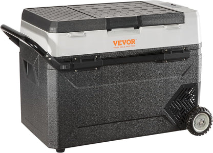 Glacière Électrique Portable De 38 L Réfrigérateur De Voiture Portable 12/24 V CC 100-240 V CA Frigo Voiture Double Zone 0,708 Kw.H -20 °C À 10 °C Réglable Congélateur Pour Camion Bateau Camping