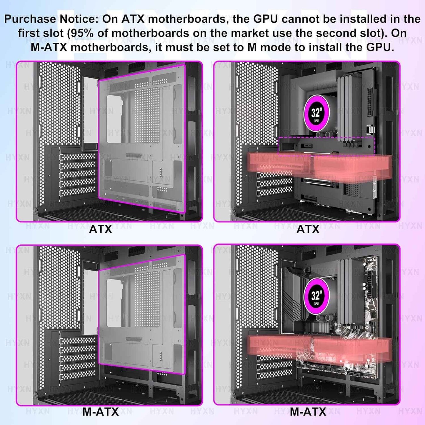 H3(2026) Boitier PC ATX– Préinstallé 6 Ventilateurs PWM ARGB Miroir Infini, Supporter Radiateur 360 Mm,Boîtier PC ATX À Double Chambre Mid Tower, Avec Type -C 3.2 (Noir)