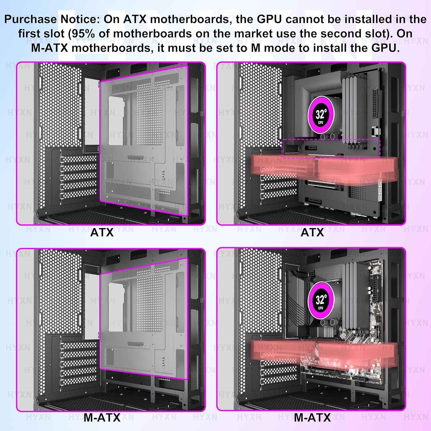 H3(2026) Boitier PC ATX– Préinstallé 6 Ventilateurs PWM ARGB Miroir Infini, Supporter Radiateur 360 Mm,Boîtier PC ATX À Double Chambre Mid Tower, Avec Type -C 3.2 (Noir)