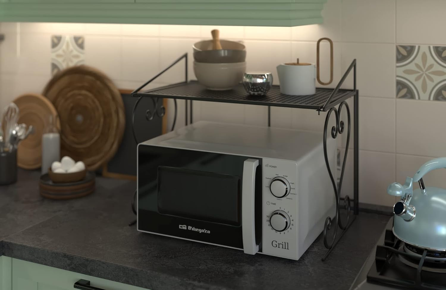 Mig 2130 Four À Micro-Ondes Avec Grill, 20 L De Capacité, 5 Niveaux De Fonctionnement Et 3 Fonctions Combinées, Minuterie Jusqu’À 30 Min, 700-900 W, Blanc