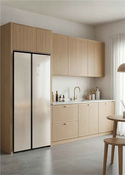 / FRIDGE STUDIO SIDE by SIDE 550 / Réfrigérateur Style Side by Side 550L Blanc Cassé / 91,2 X 70,4 X 177,7 Cm/No Frost, Traitement Antibactérien, Commande Tactile Électronique, 158W
