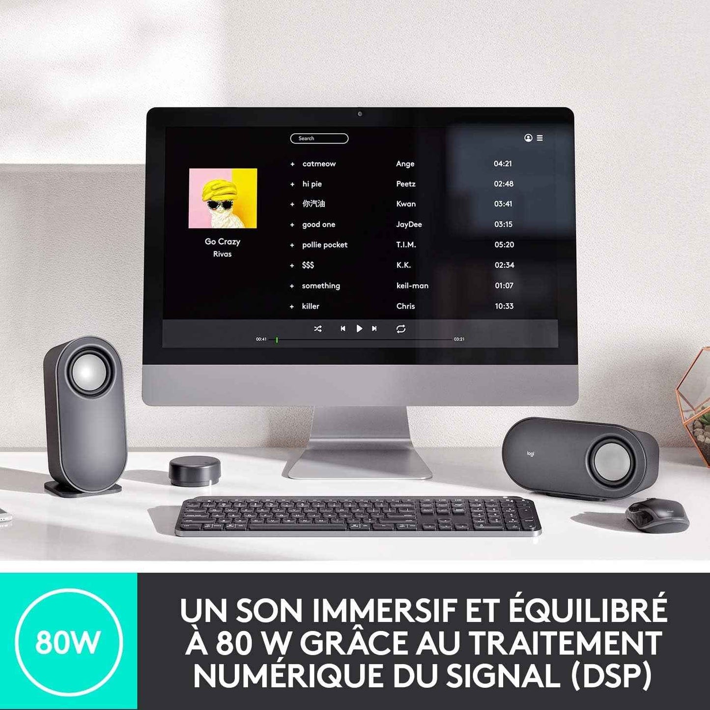 Z407 Haut-Parleurs Bluetooth Pour Ordinateur Avec Caisson De Basses Et Contrôle Sans Fil, Son Immersif, Audio Premium Avec Plusieurs Entrées Et Haut-Parleurs USB - Noir