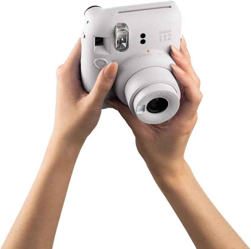 Mini Appareil Photo Instantané 12, Exposition Automatique Avec Objectif Selfie Intégré, Blanc Argile