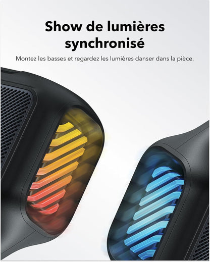Par Anker Boom 2 Enceinte Bluetooth Puissante | Son De 80 W Avec Caisson De Basse Et Bassup 2.0, 24 H, IPX7, USB-C, Bluetooth 5.3, Enceinte Portable, Camping, Jardin, Plage