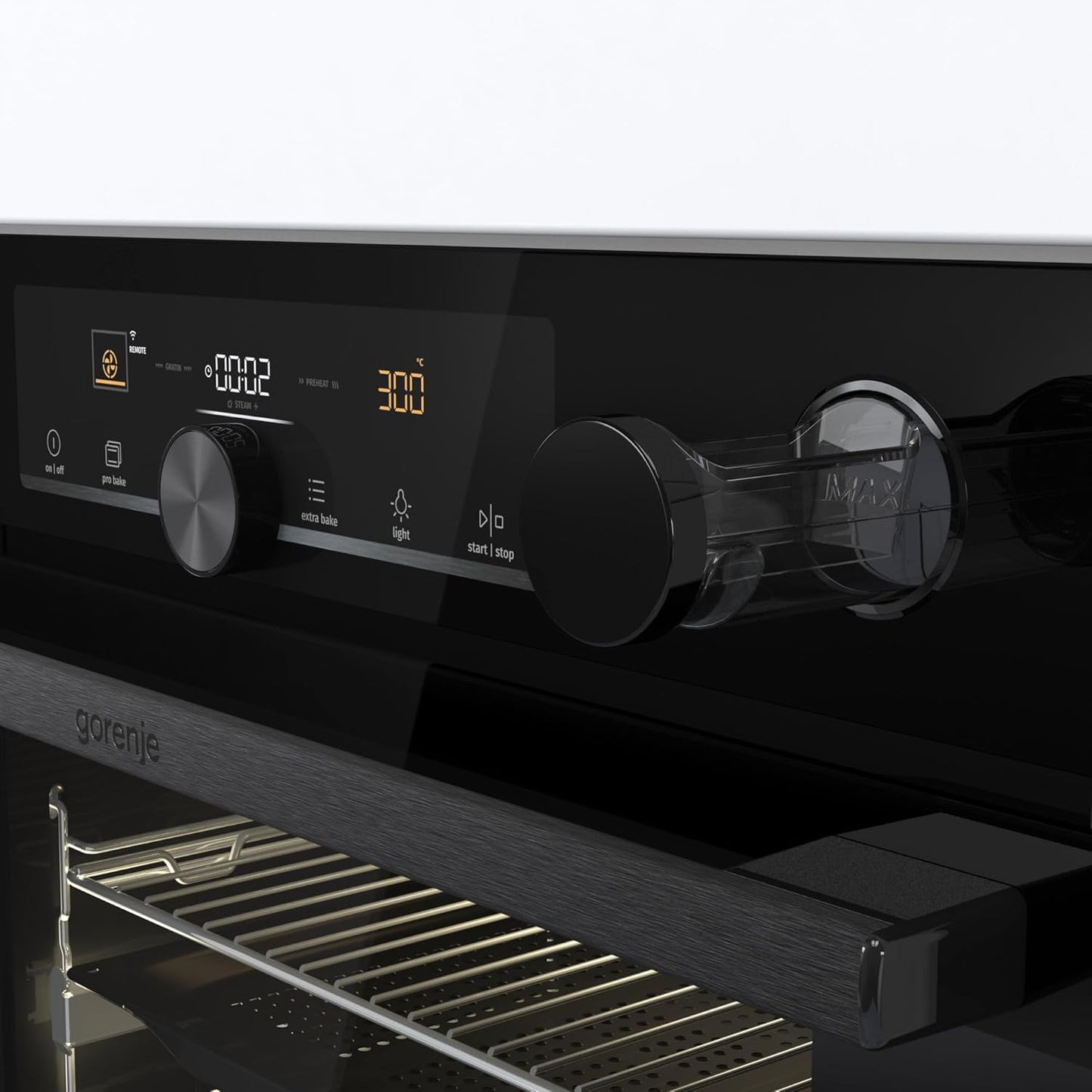 Optibake Advanced BSA 6747 A04BGWI Four Encastré/Wifi Connected / 77L / Air Chaud/Cataclean/Autobake/Touche/Extracteurs Télescopiques/Steamassist/Pizzamode 300°C/Noir