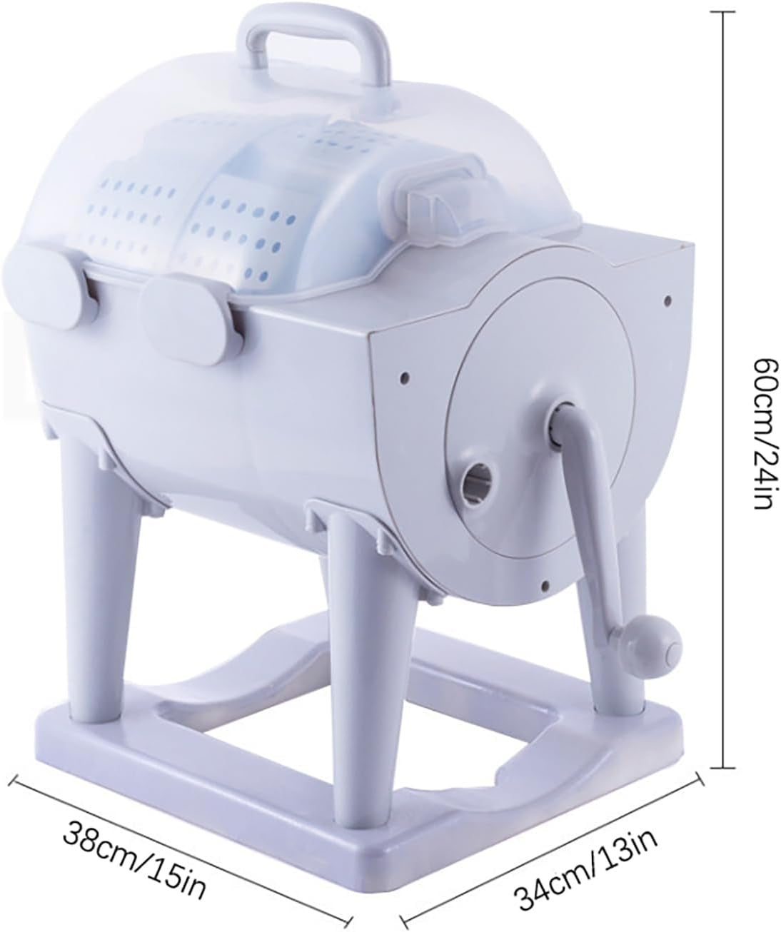 Morlinca Lave Linge Manuel Machin Laver Portable Laveuse Et Sécheuse Manivelle Laver Non Électrique Pour Dortoir Appartement Camping,Argent