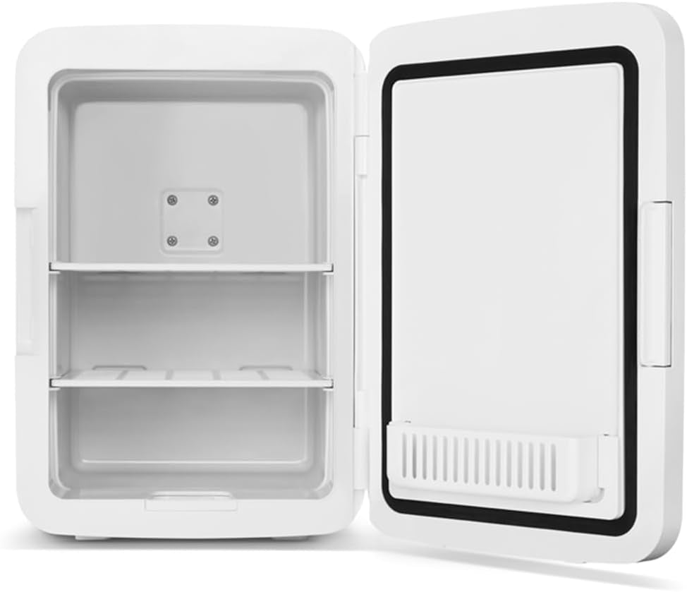 SCMF10W, Mini Frigo Cosmétique 9L, Refroidissement Et Chauffage, Miroir Avec LED, Etagères, Blanc