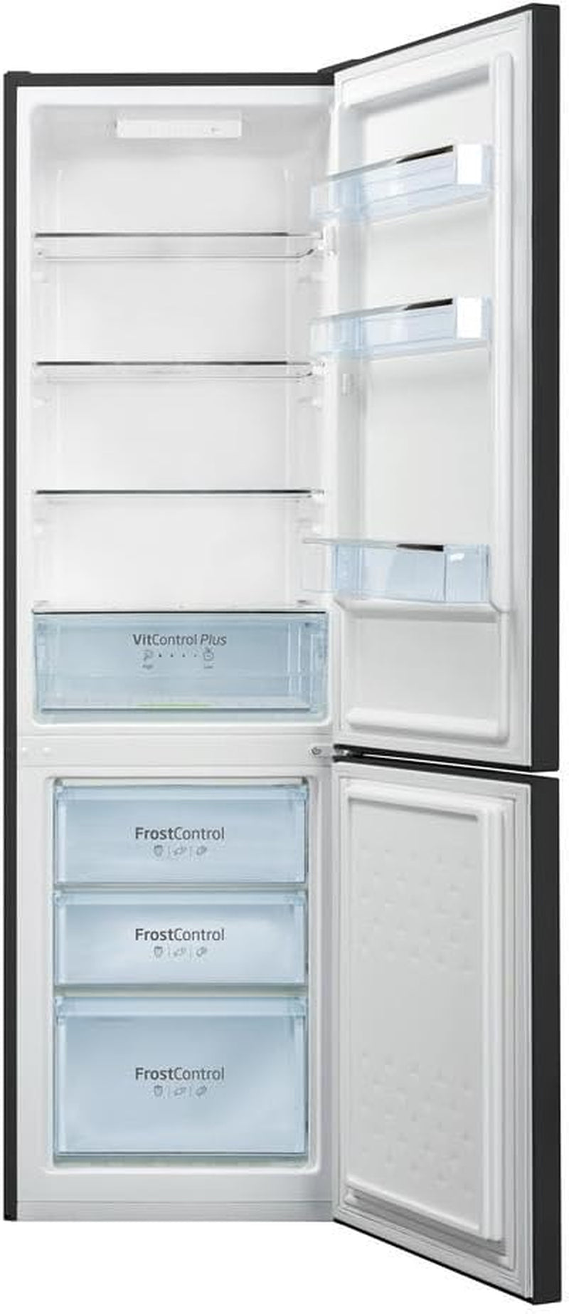 Amica KGCL 387 150 S Stand Kühl-Gefrierkombination, 55 Cm Breit, 262 L, Automatische Abtauung, Frostcontrol, Superkühlen, Vitcontrol, Edelstahl Schwarz
