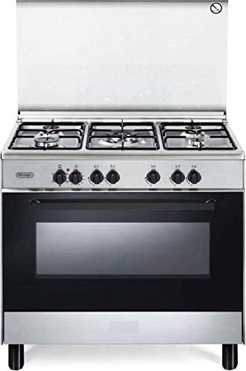 De Longhi FMX 96 ED Cuisinière À Gaz Avec Four Électrique Multifonction 5 Brûleurs 90 X 60 Cm
