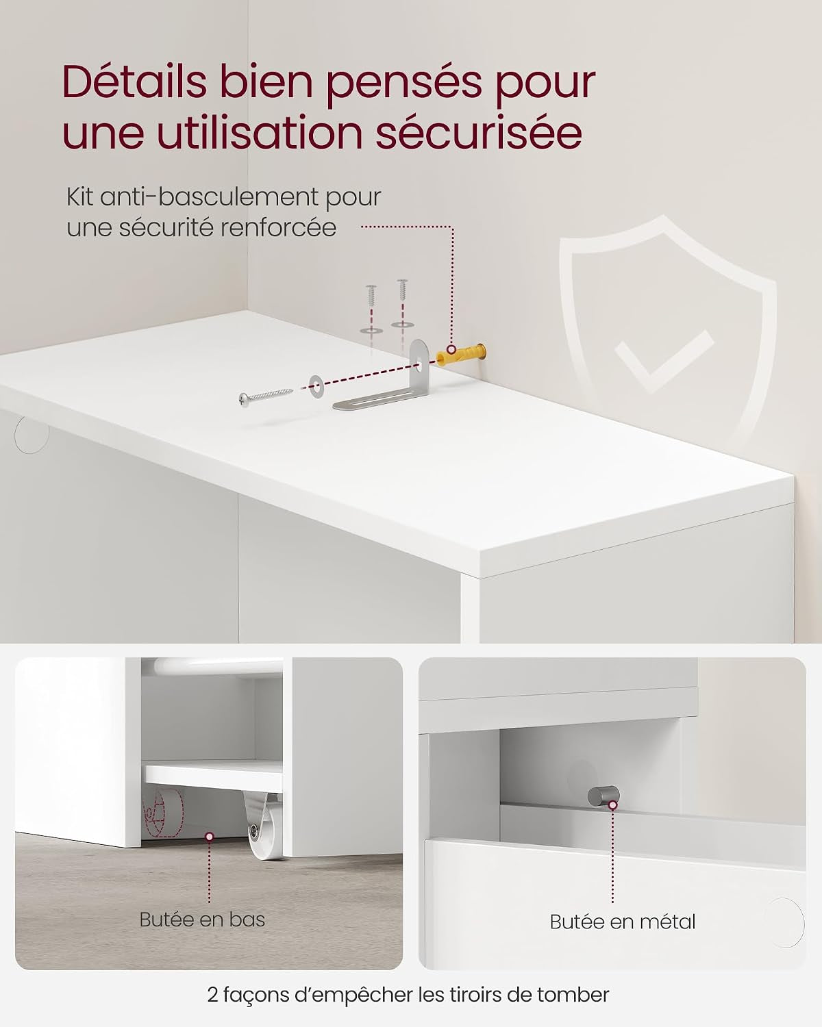 Custos Collection - Meuble De Salle De Bain Haut Et Fin, Colonne De Rangement Avec Tiroirs Et Étagère Réglable, Armoire Pour Petits Espaces, Style Moderne, Blanc Classique BBK567T14V1