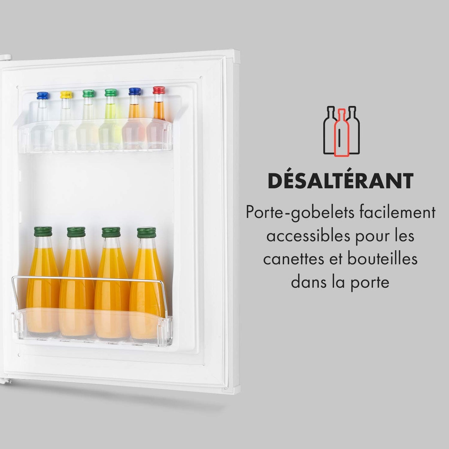 Mini Frigo De Chambre De 40L Pour Snacks Et Boissons, Petit Frigo Top Silencieux, Mini Bar, Petit Réfrigérateur Camping, Mini Frigo Cosmetique, Refrigerateur Avec Étagères Réglables, 5-15°C