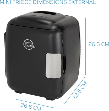 Body Escape Mini Réfrigérateur Beauté Pour Soins De La Peau - Mini Réfrigérateurs Beauté - Petit Réfrigérateur Rétro, Portable, Compact Et Silencieux Pour Le Maquillage - 9L- Mono Noir