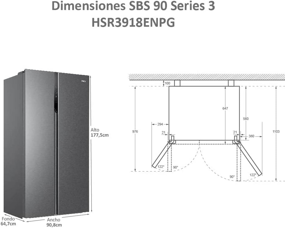 - Refrigerateurs Americains  HSR3918ENPG - HSR3918ENPG