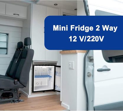 Frigo 12V Camping Car, Mini Frigo 12V 30L, Frigo Caravane, Petit Frigo Bar Avec Serrure, Pour Voiture Van Fourgon Chambre, Silencieux, Noir