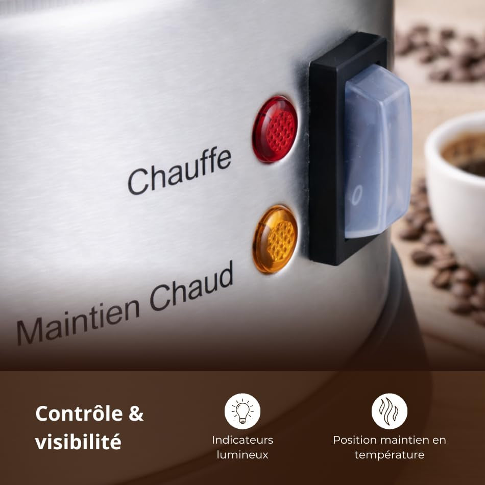 Percolateur À Café 7L - 65 Tasses - Filtre Inox Permanent