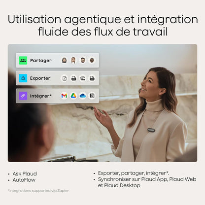 Notepin S Enregistreur Vocal IA Avec Bouton Tactile Prise De Notes IA Transcription Résumé IA Et Team Plan Dictaphone Enregistreur Numérique Pour Réunions Interviews Avec 4 Accessoires Gris