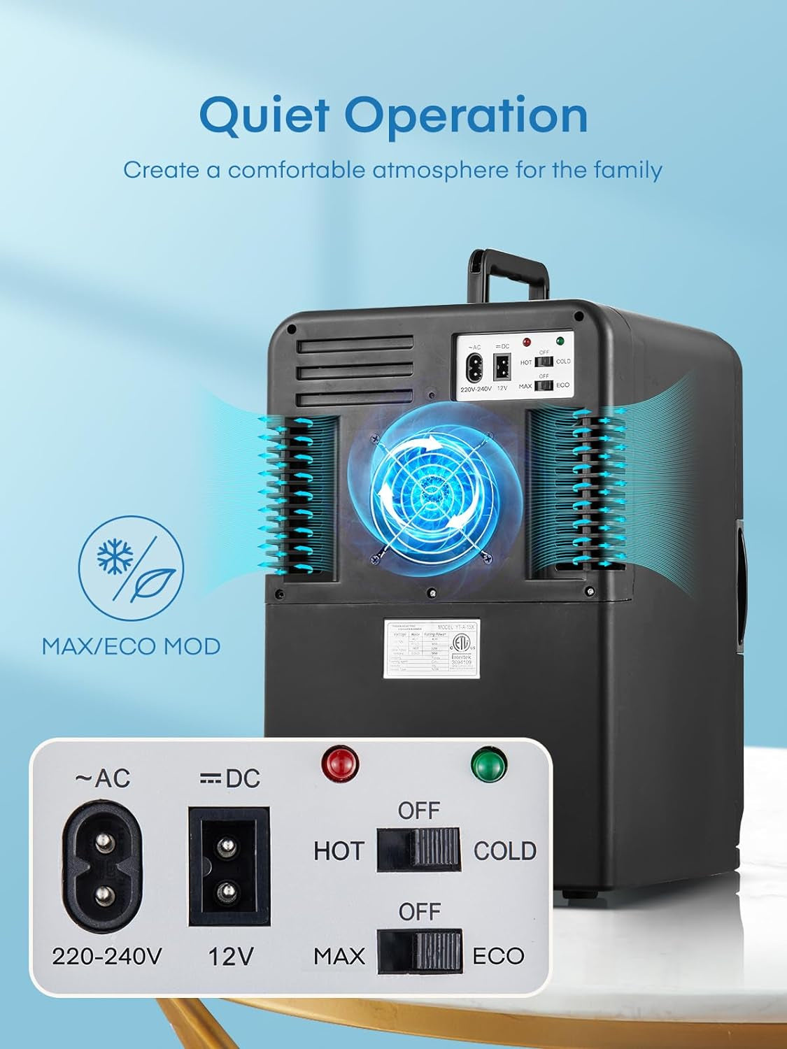 Mini Frigo De Chambre 15L/21 Cans, Réfrigérateur Électrique Avec ECO Mode Silencieux Pour Chambre/Voiture, Fonction Chaud/Froid, 12V/220V Glacière Portable De Beauté