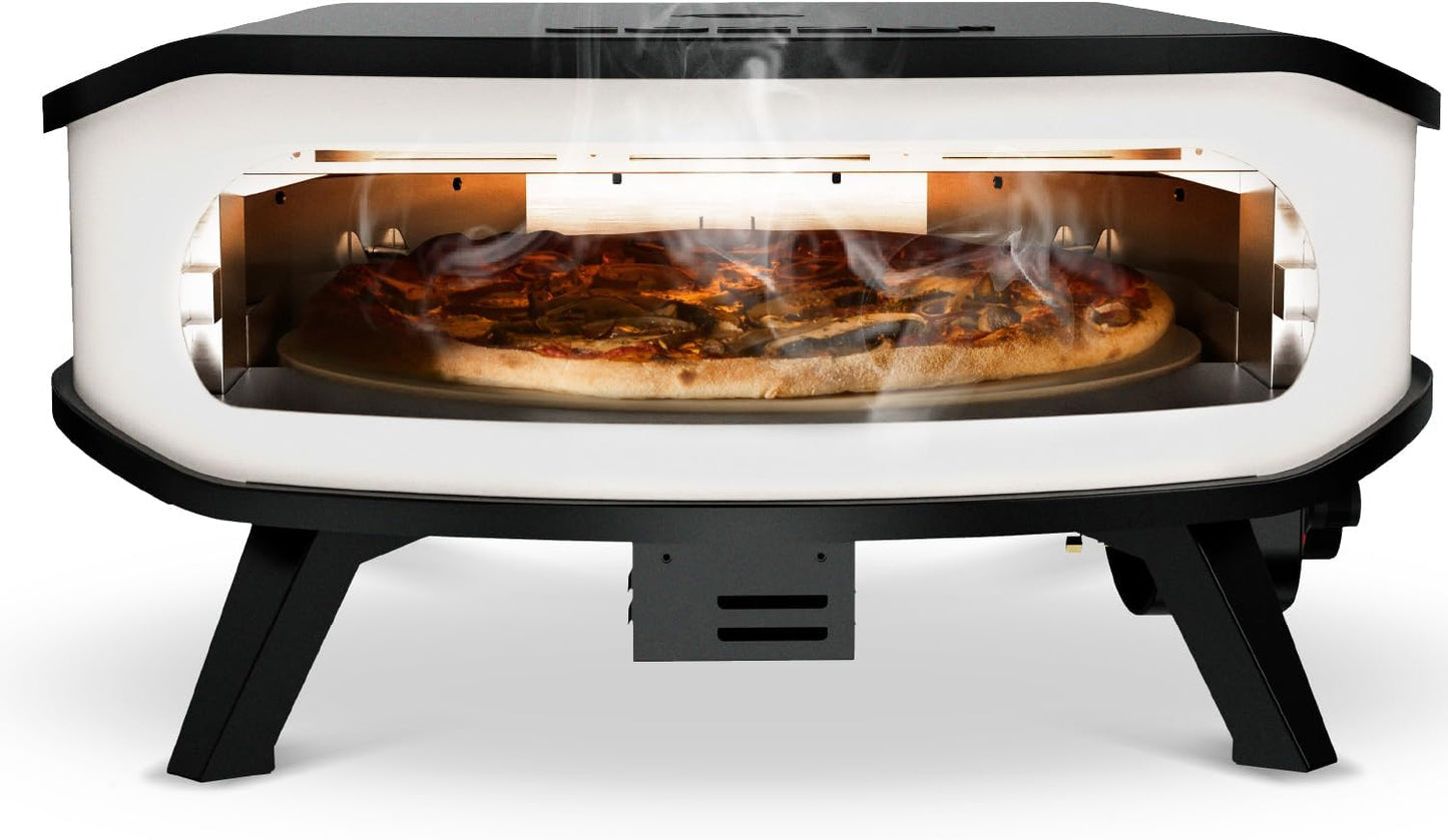 - Four À Pizza À Gaz Avec Pierre Rotative - Puissance 6.0 Kw, Cuisson Parfaite Des Pizzas Ø42.5 Cm, Thermomètre Intégré, Acier Galvanisé