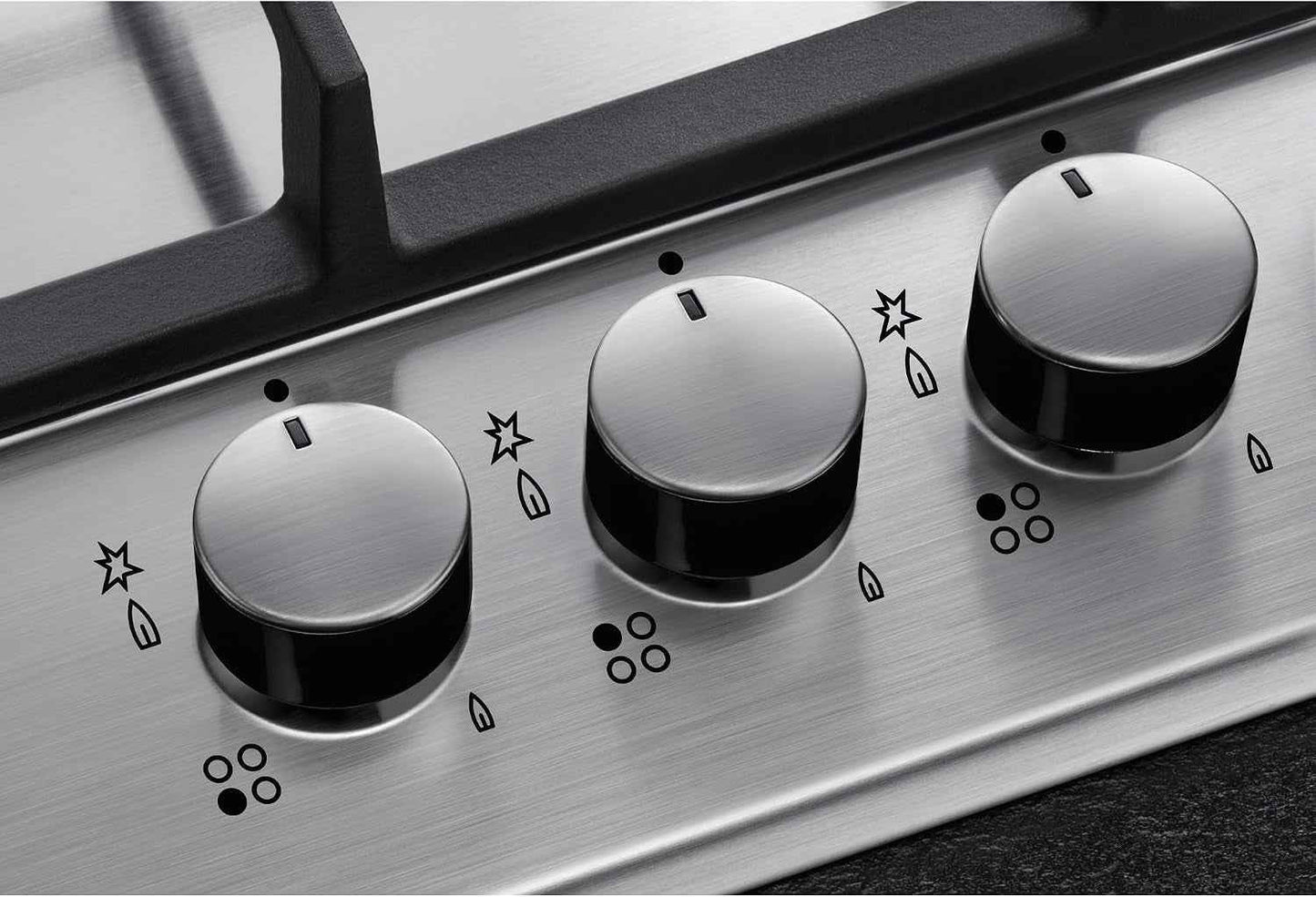 AEG HGB75400SM Slim Line Plateau De Cuisson À Gaz, 75 Cm, 5 Feux, Acier Inoxydable
