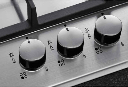 AEG HGB75400SM Slim Line Plateau De Cuisson À Gaz, 75 Cm, 5 Feux, Acier Inoxydable