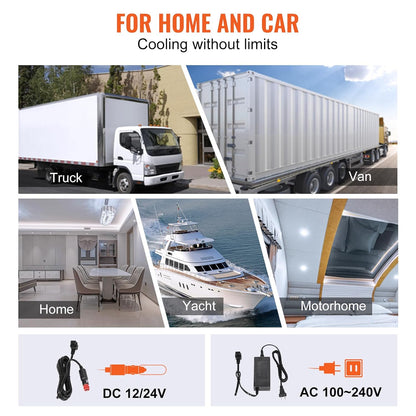 Glacière Électrique Portable De 20 L Réfrigérateur De Voiture Portable 12/24 V CC 100-240 V CA Frigo Voiture À Une Zone 0,6 Kw.H -20 °C À 10 °C Réglable Congélateur Pour Camion Bateau Camping