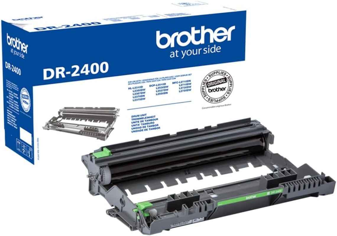 Brother Dr2400 Tambour Pour Imprimantes Brother Série L2000 À Haute Capacité, 12000 Pages D'Autonomie