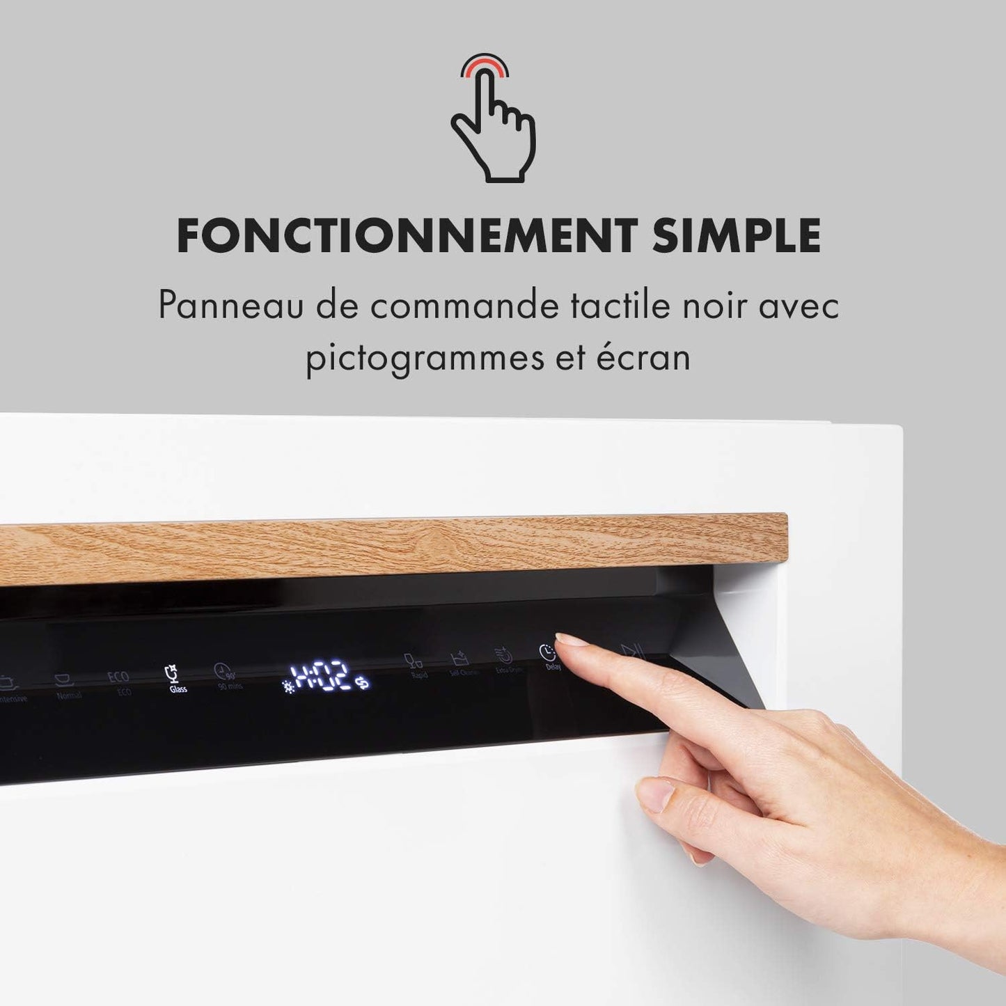 Lagoona Mini Lave-Vaisselle Autonome : CEE F, 1380W, 6 Couverts, Consommation D'Eau: 6,5L, 7 Programmes plus Séchage Supplémentaire, 49 Db, Panneau De Commande Tactile Noir, Blanc
